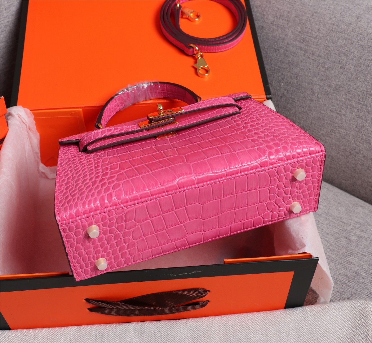 【HERMES】エルメス ケリー  クロコ 22cm