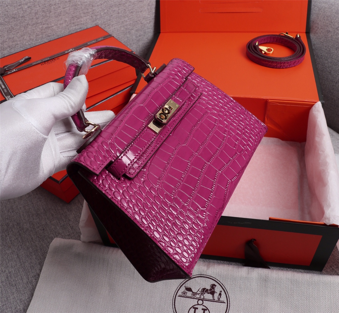 【HERMES】エルメス ケリー  クロコ 22cm