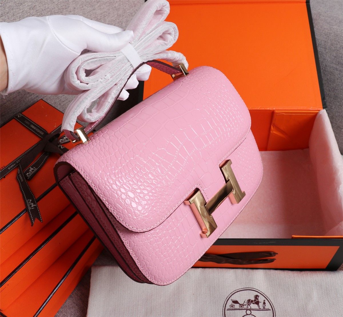 【HERMES】エルメス コンスタンス  クロコ 24cm