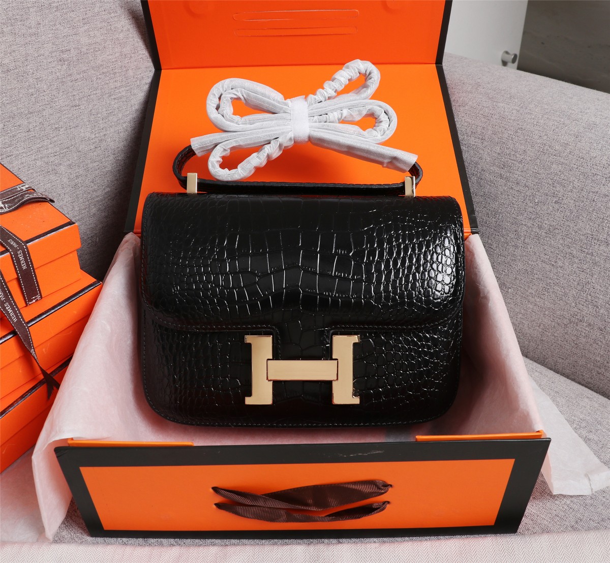【HERMES】エルメス コンスタンス  クロコ 24cm