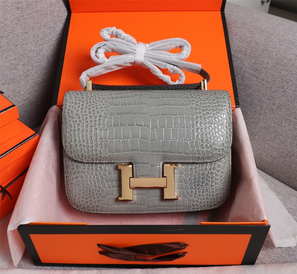 【HERMES】エルメス コンスタンス  クロコ 24cm