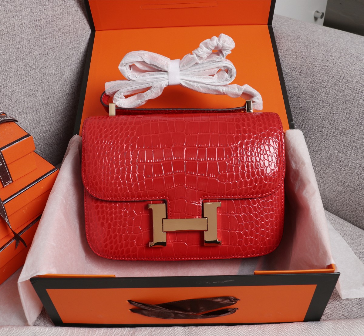 【HERMES】エルメス コンスタンス  クロコ 24cm