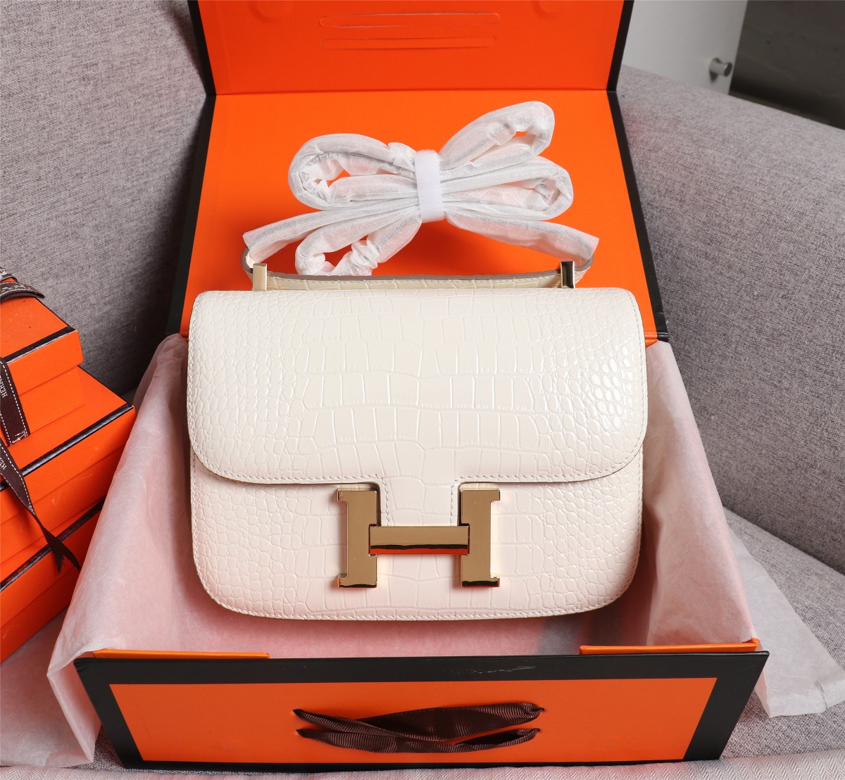 【HERMES】エルメス コンスタンス  クロコ 24cm