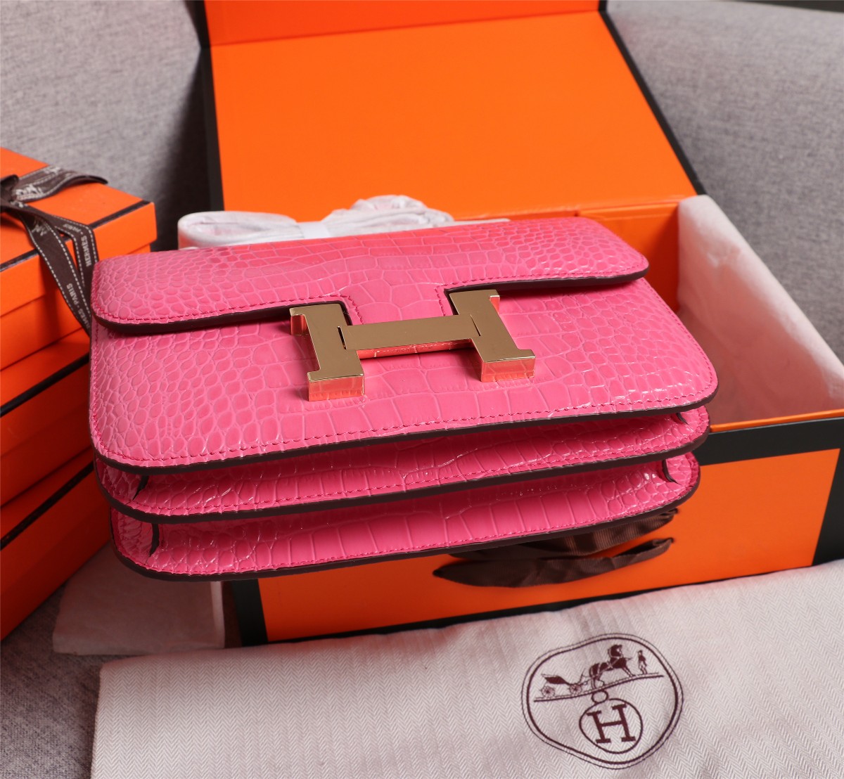 【HERMES】エルメス コンスタンス  クロコ 24cm