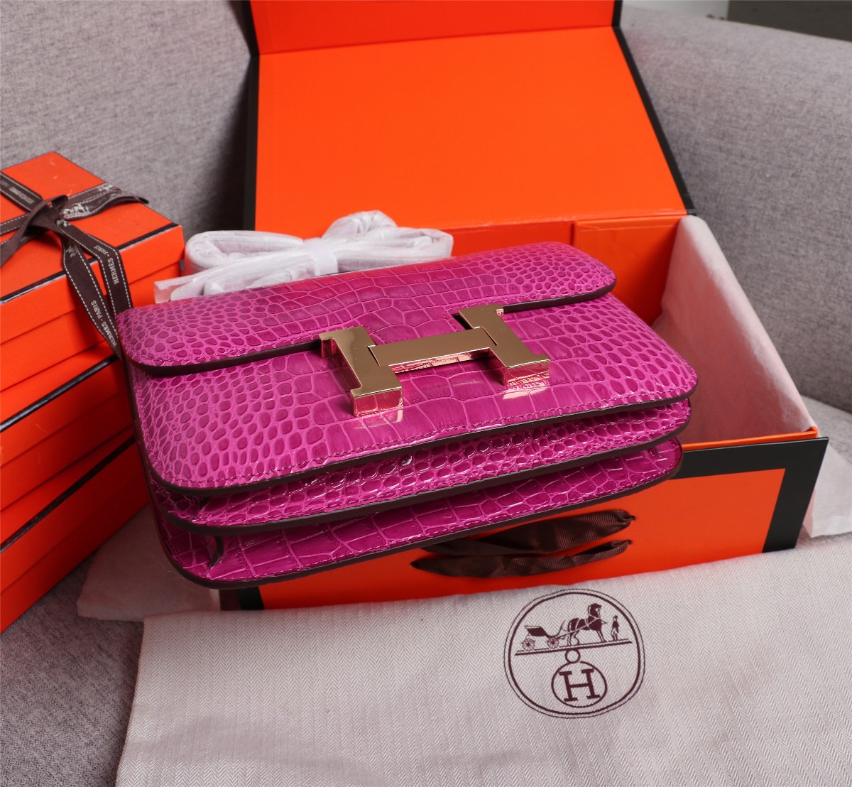 【HERMES】エルメス コンスタンス  クロコ 24cm