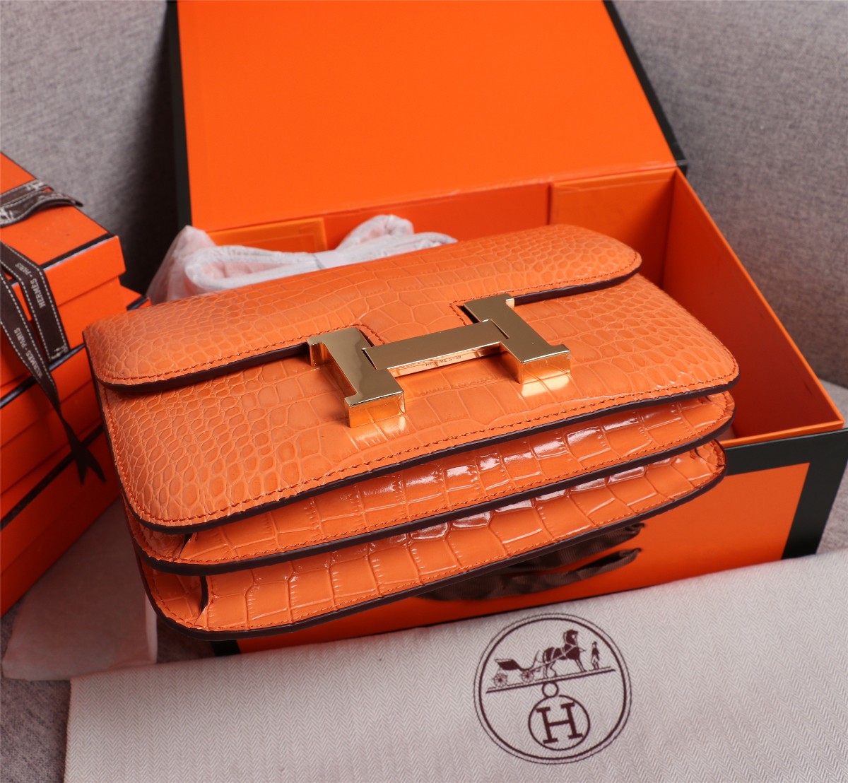 【HERMES】エルメス コンスタンス  クロコ 24cm