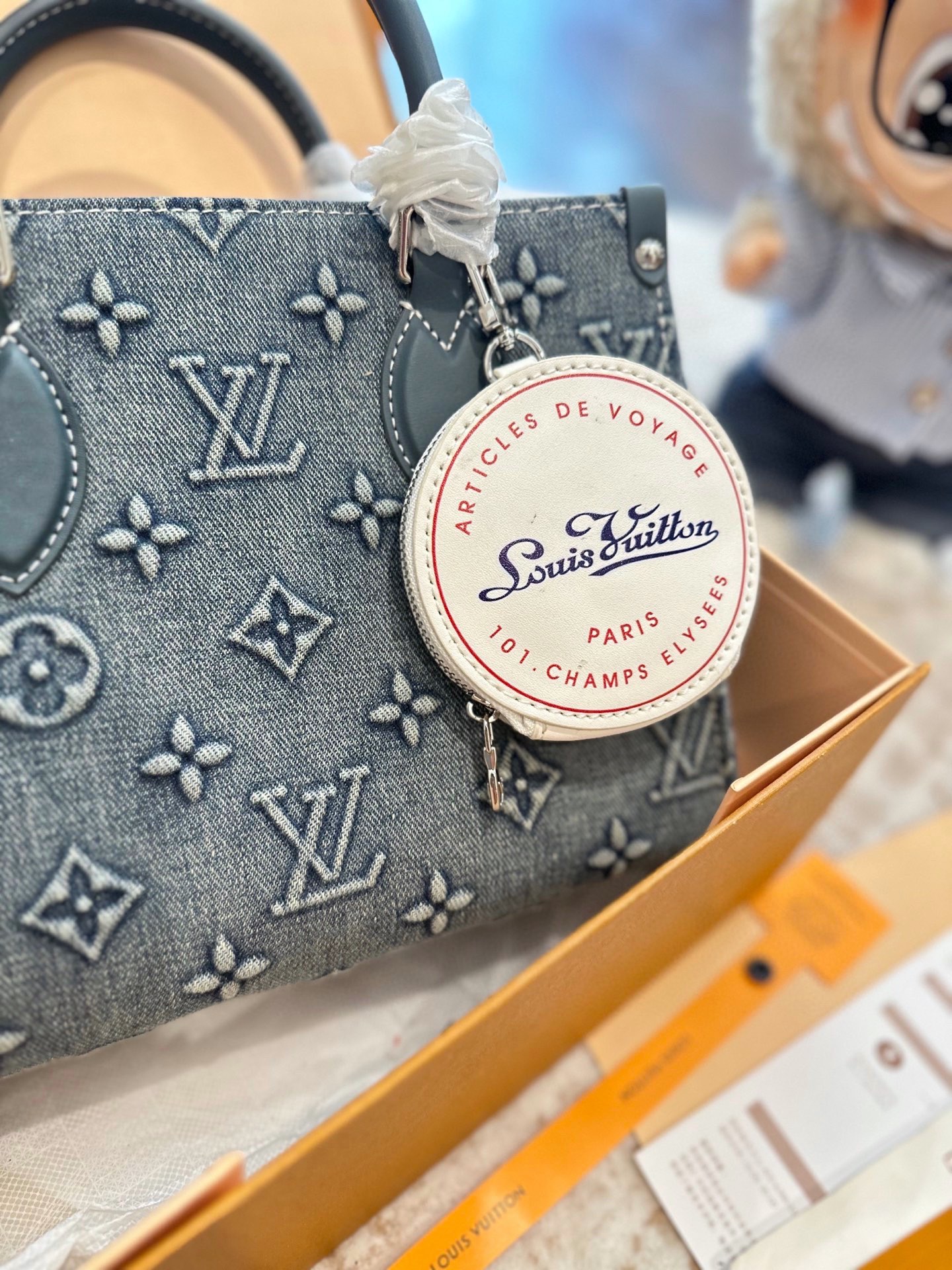 ルイ ヴィトン ( Louis Vuitton)デニム 手持ち バッグ 25cm