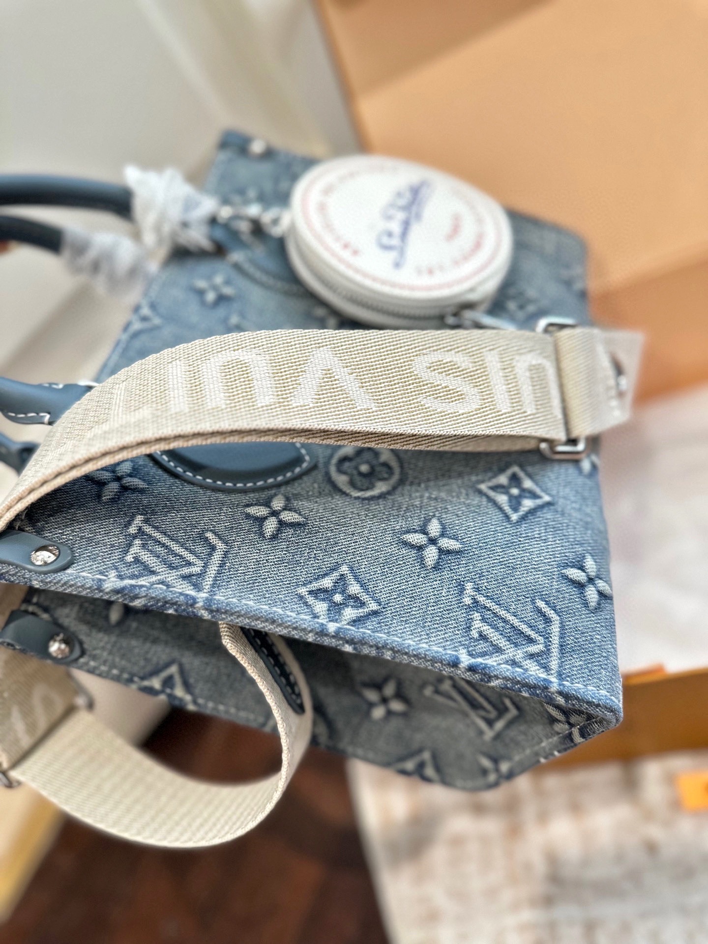 ルイ ヴィトン ( Louis Vuitton)デニム 手持ち バッグ 25cm