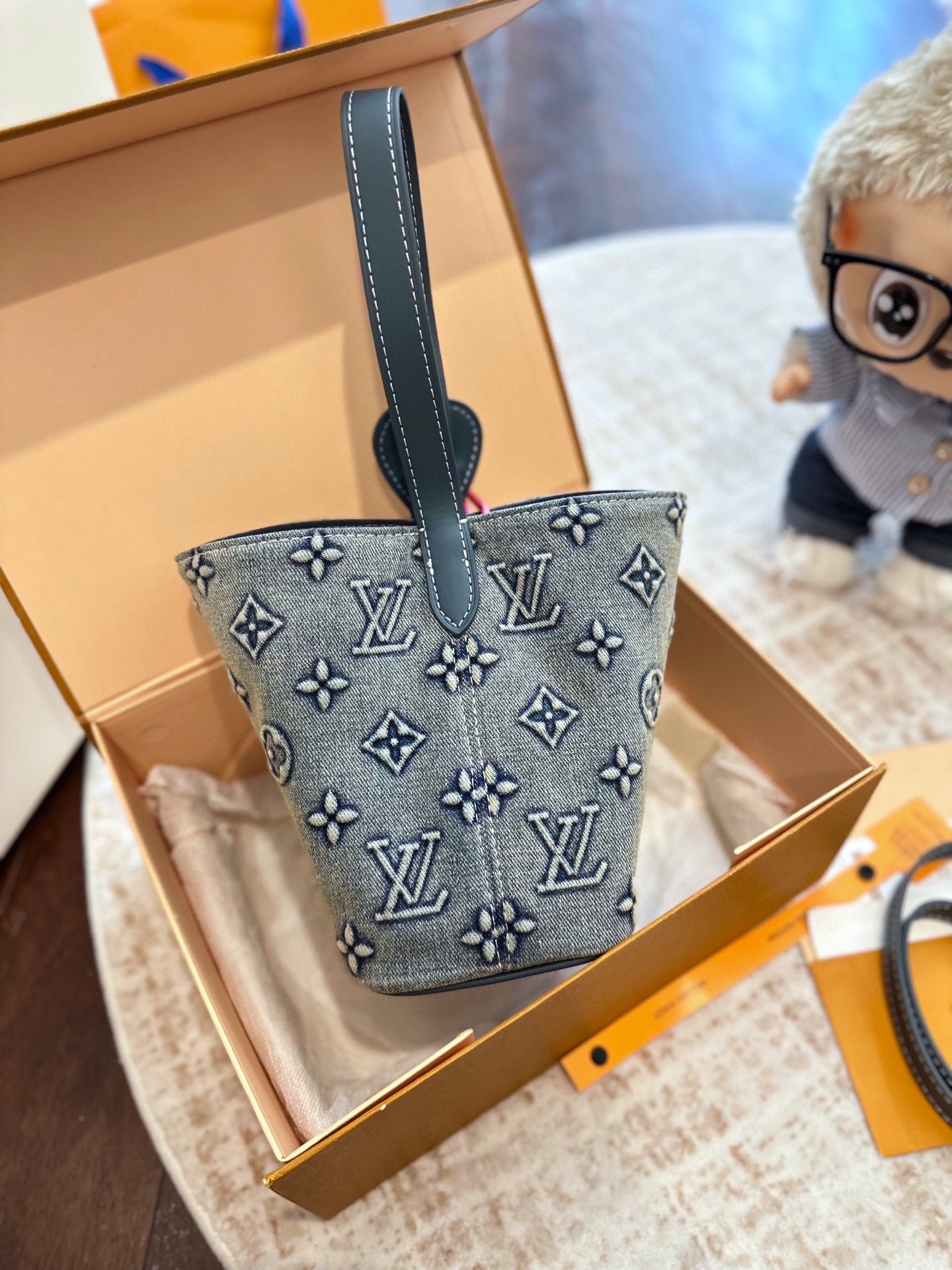 ルイ ヴィトン ( Louis Vuitton)デニム 手持ち バッグ 18x12x16cm