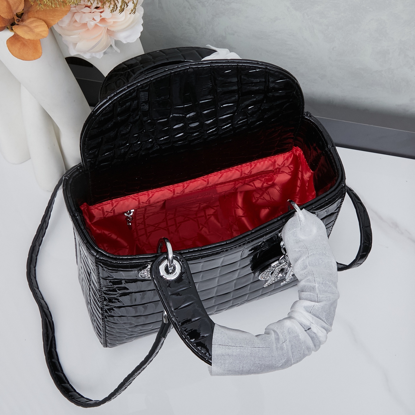 ディオール(Dior) レディース ダイアナ妃のバッグ クロコ 20x18x9cm