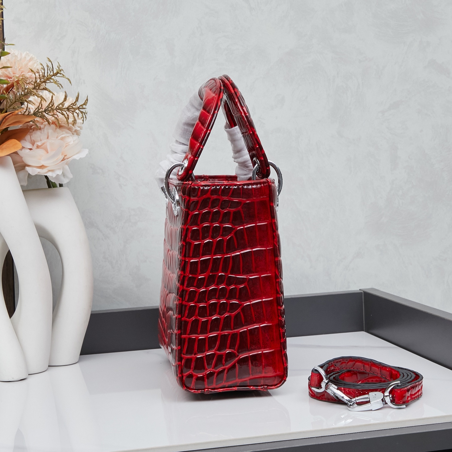 ディオール(Dior) レディース ダイアナ妃のバッグ クロコ 20x18x9cm