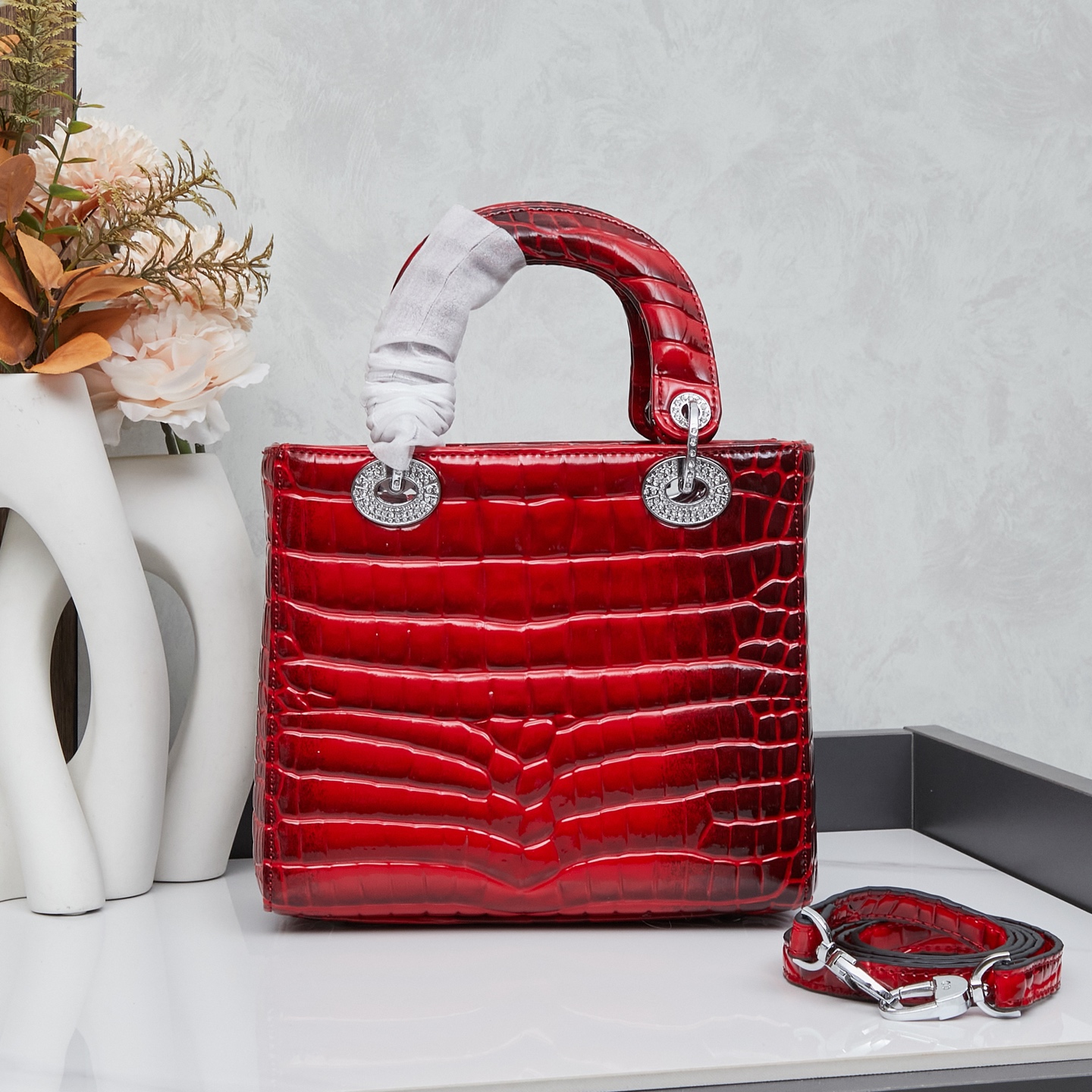 ディオール(Dior) レディース ダイアナ妃のバッグ クロコ 20x18x9cm