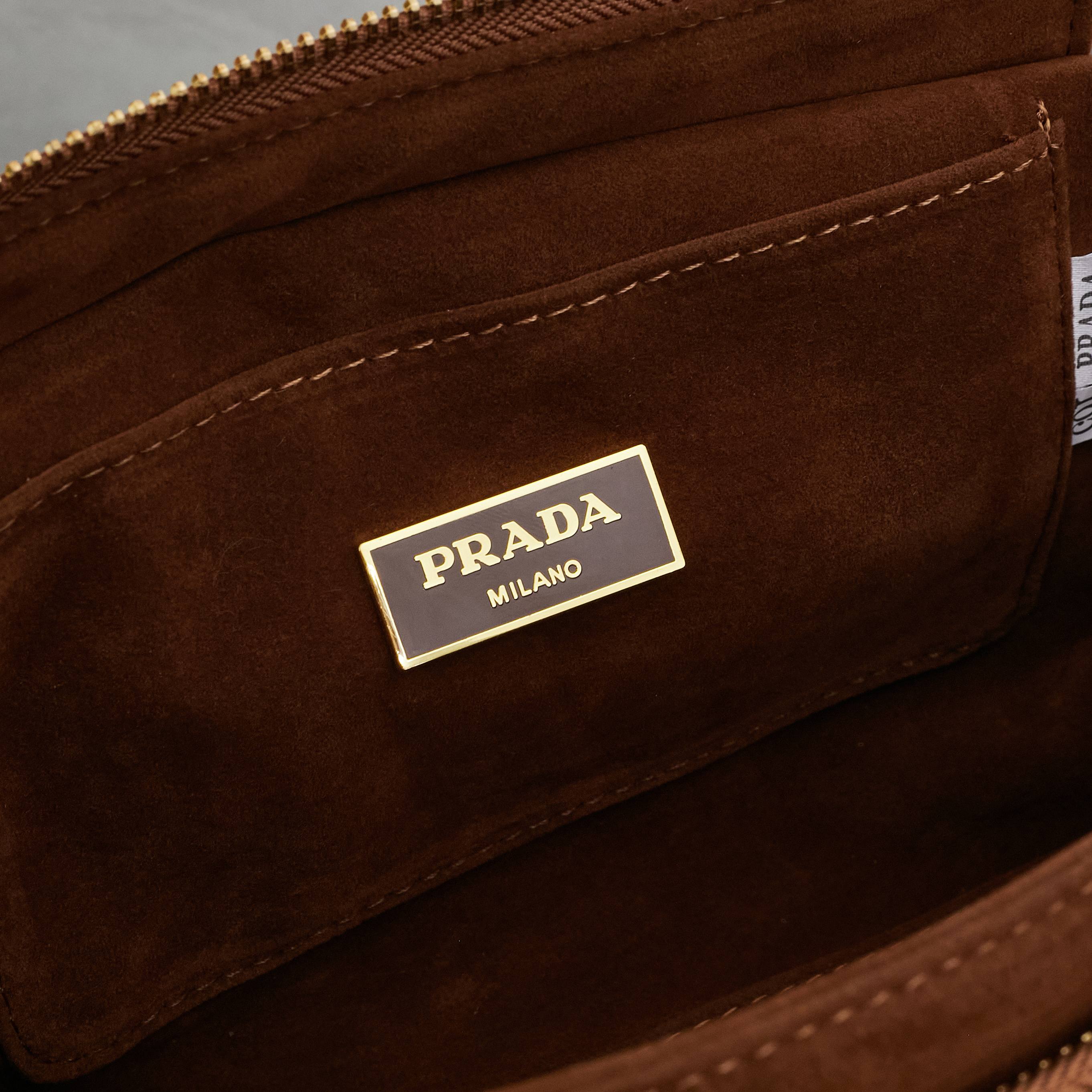PRADA(プラダ) スエード 肩掛け バッグ 22x14x10cm
