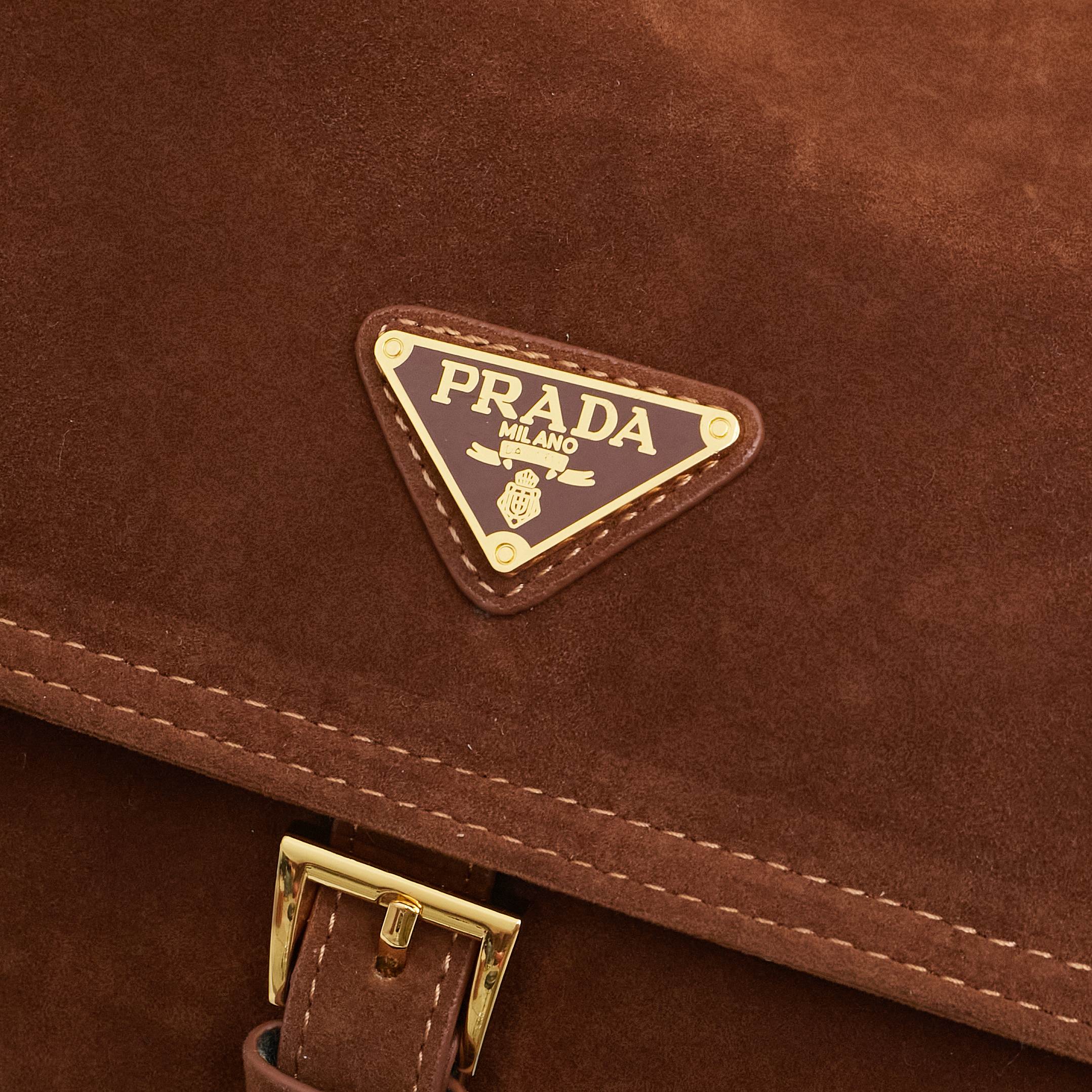 PRADA(プラダ) スエード 肩掛け バッグ 28x22x11cm