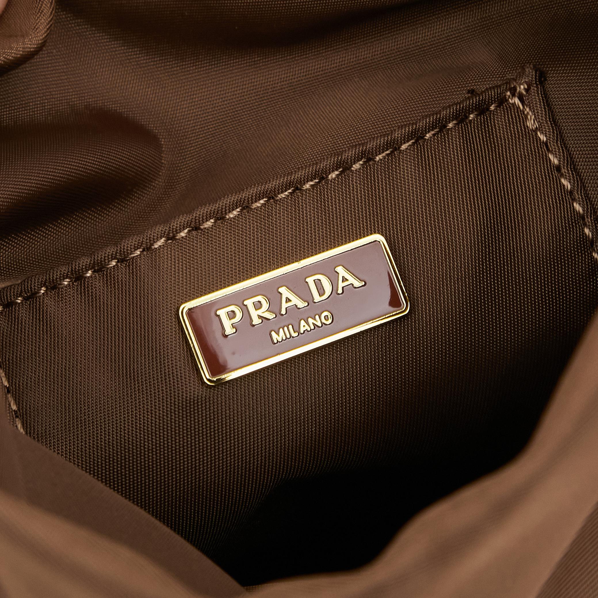 PRADA(プラダ)  ナイロン ミニトート バッグ ブラウン 24x19x15cm
