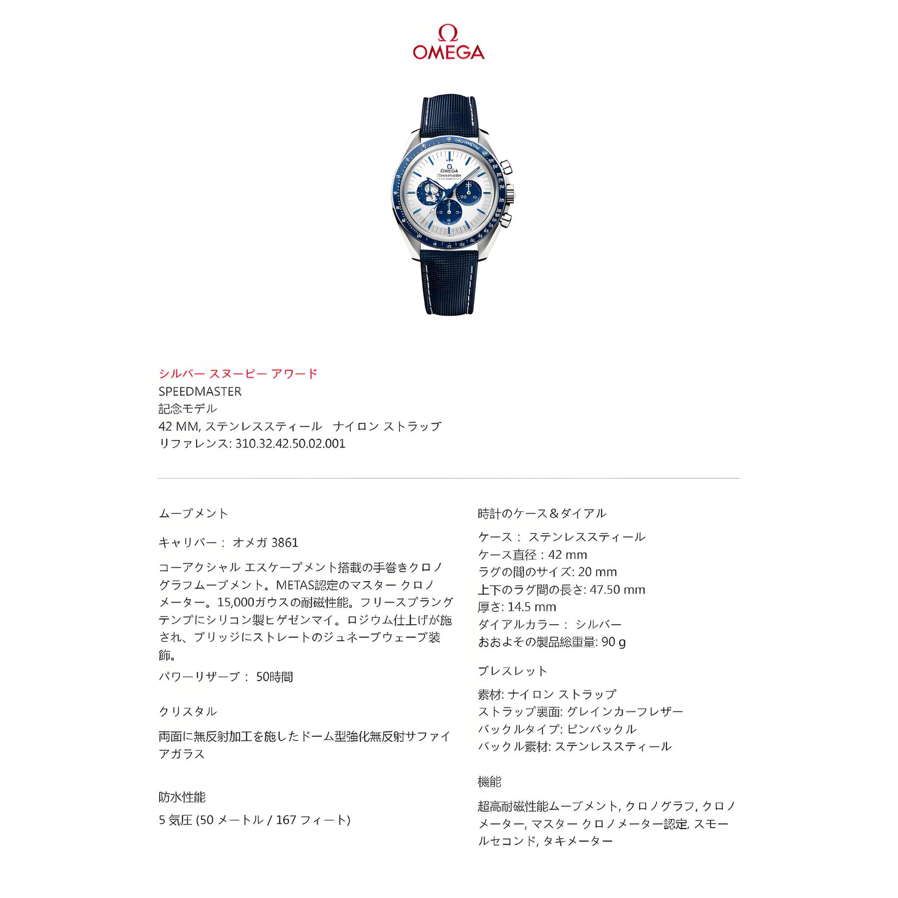 シルバー スヌーピー アワード  Speedmaster  記念モデル