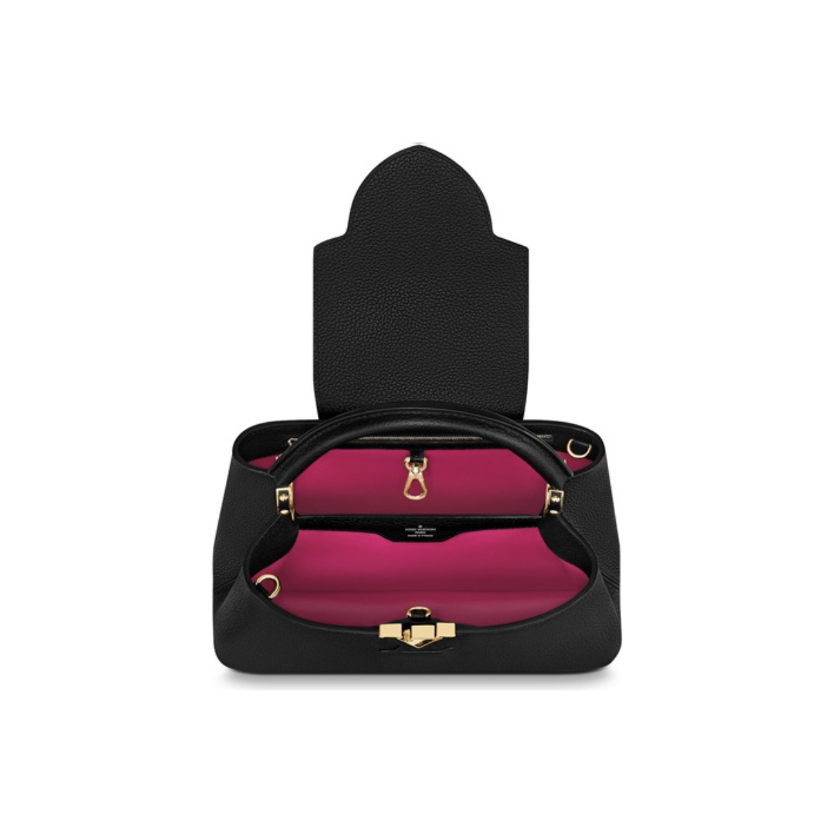 LOUIS VUITTON ルイヴィトン カプシーヌ MM シンプル タウリロンレザー ハンドバッグ ショルダーバッグ 中号 M42259 レディース ブラック