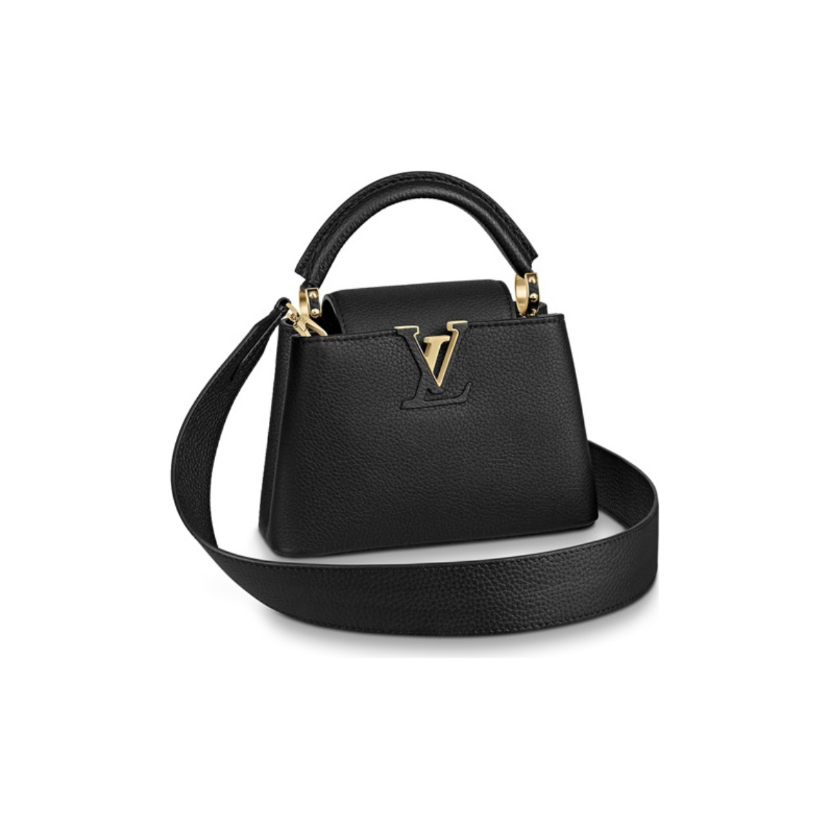 LOUIS VUITTON Capucinesルイヴィトン カプシーヌ メタルスタッズ レザー ショルダークロスボディ ハンドバッグ ミニ レディース ブラックM56071