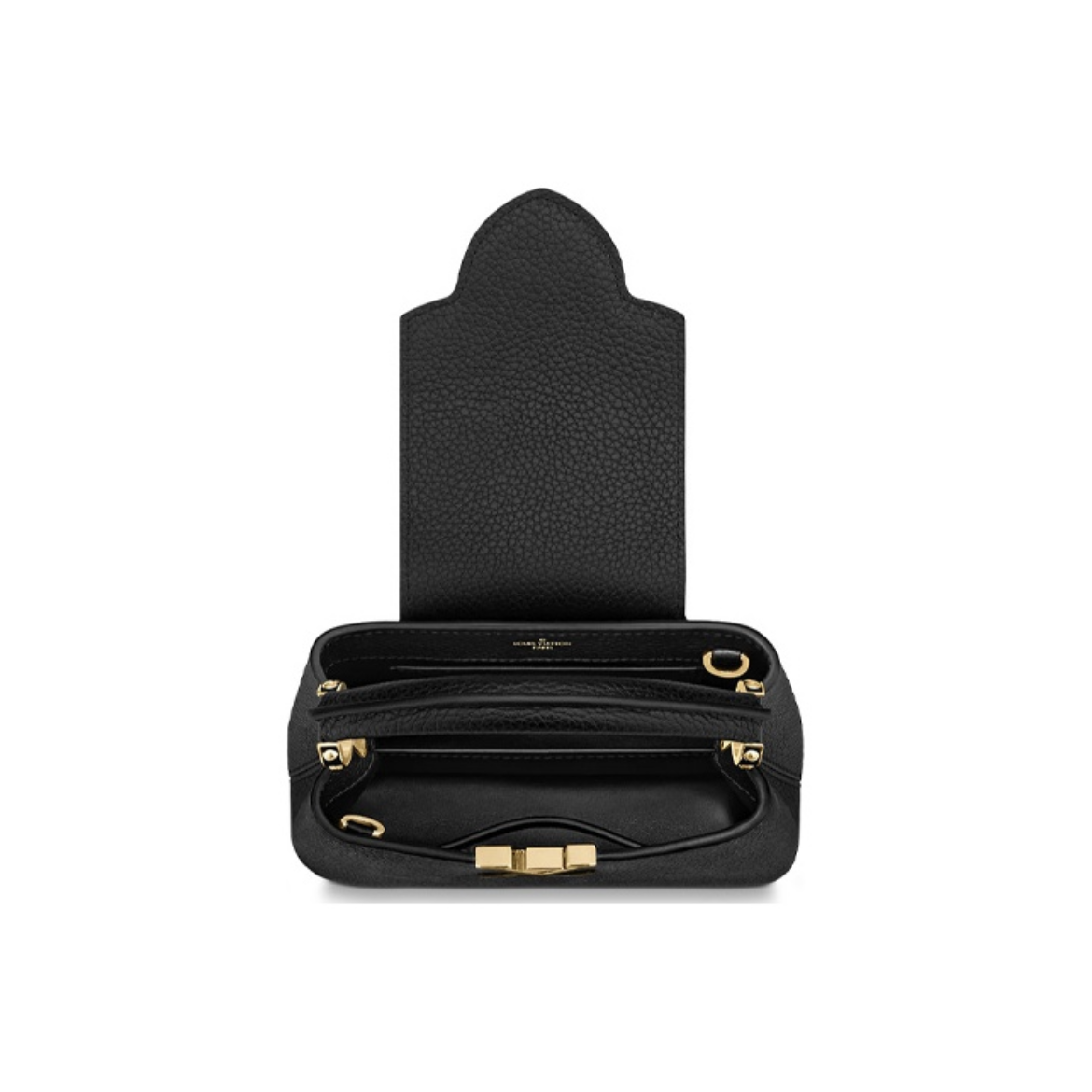 LOUIS VUITTON Capucinesルイヴィトン カプシーヌ メタルスタッズ レザー ショルダークロスボディ ハンドバッグ ミニ レディース ブラックM56071