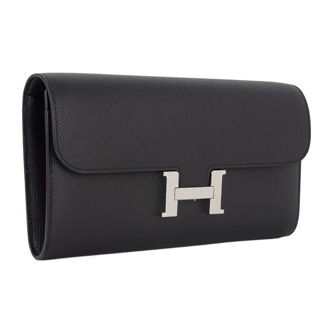 HERMES Constance Long To Go シルバーバックル エプソムレザー 財布 ハンドバッグ ショルダーバッグ 通常サイズ レディース Noir  （黒）