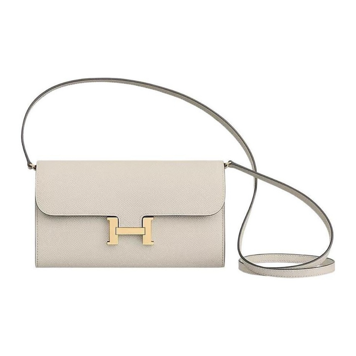 HERMES Constance Long To Go シルバーバックル エプソムレザー 財布 ハンドバッグ ショルダーバッグ 通常サイズ レディース Noir  （黒）