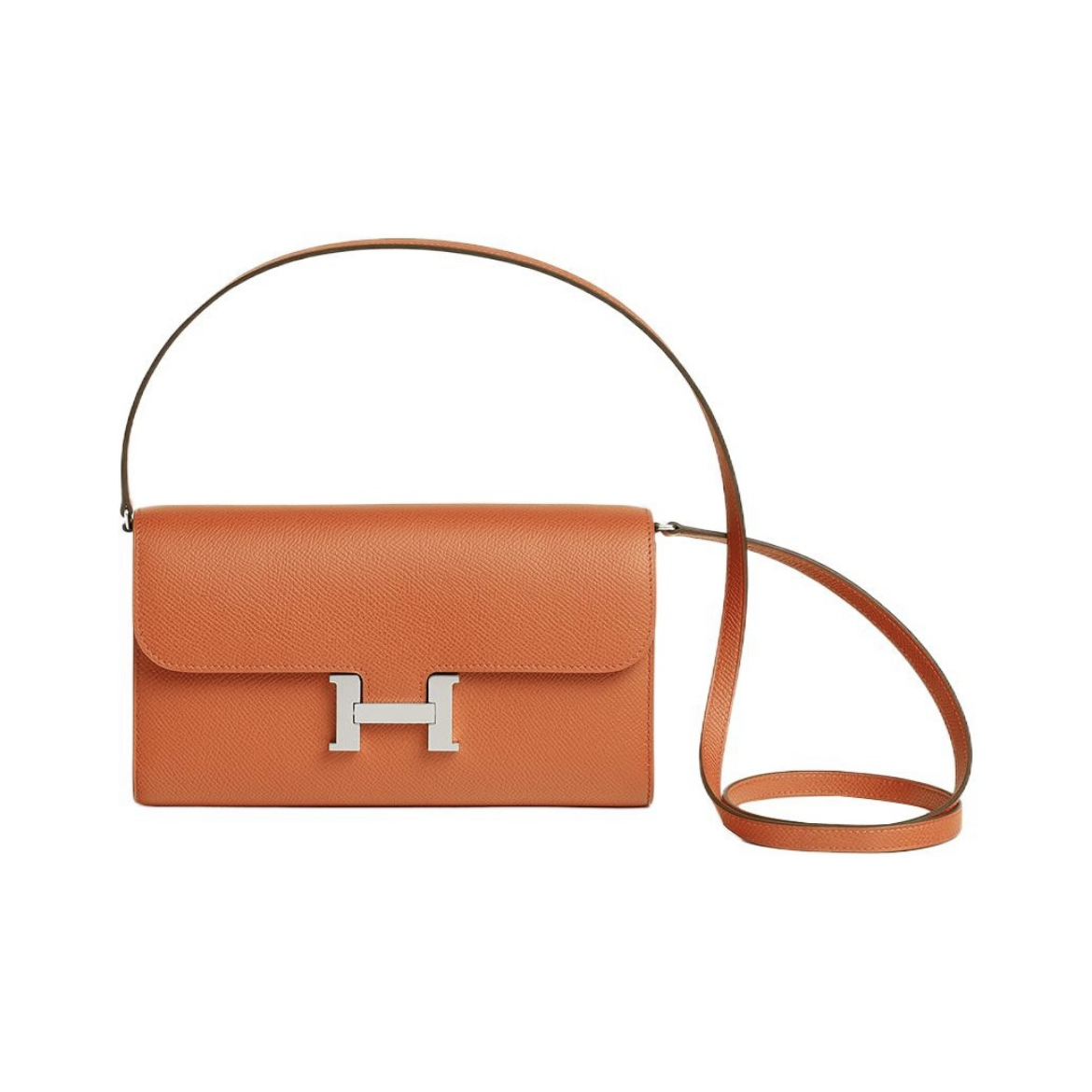 HERMES Constance Long To Go シルバーバックル エプソムレザー 財布 ハンドバッグ ショルダーバッグ 通常サイズ レディース Noir  （黒）