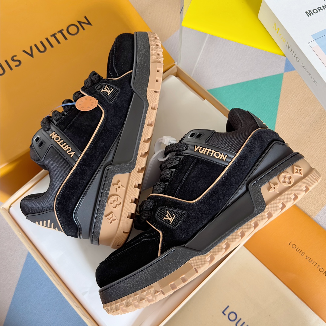 louis vuitton trainer パンプス パントゥーン シューズ 、スケートシューズ、カジュアル、カップル用スニーカー
