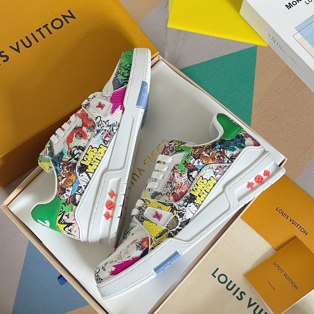 louis vuitton skate シリーズ 23ss の新作トレーナースニーカー スケートシューズ カップル用 2