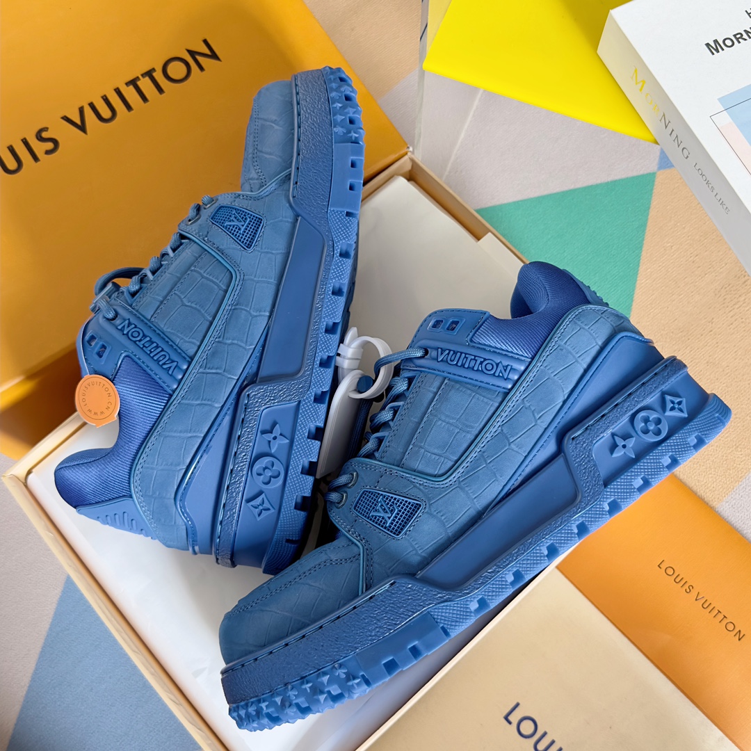louis vuitton trainer パンプス パントゥーン シューズ 、スケートシューズ、カジュアル、カップル用スニーカー