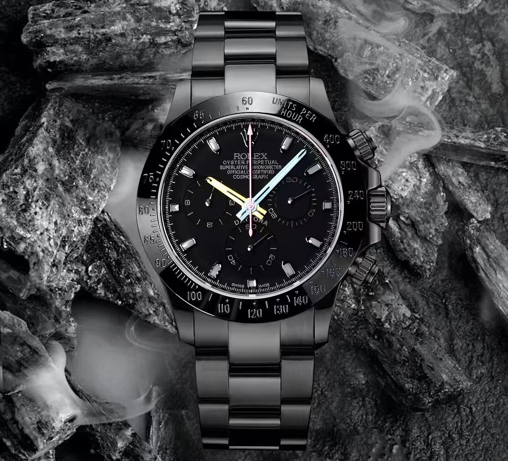 NEW 2025 ROLEX  40mm 機械式腕時計 高級カーボンブラックシリーズ