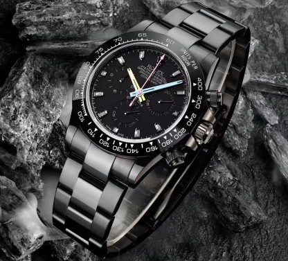 NEW 2025 ROLEX  40mm 機械式腕時計 高級カーボンブラックシリーズ