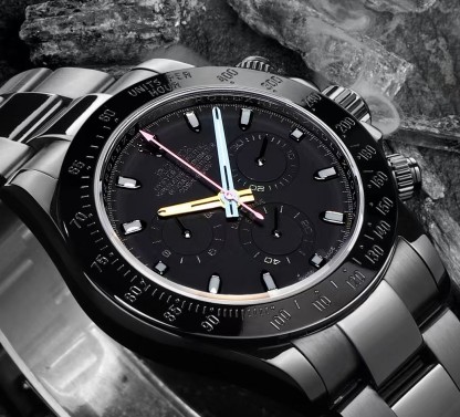NEW 2025 ROLEX  40mm 機械式腕時計 高級カーボンブラックシリーズ