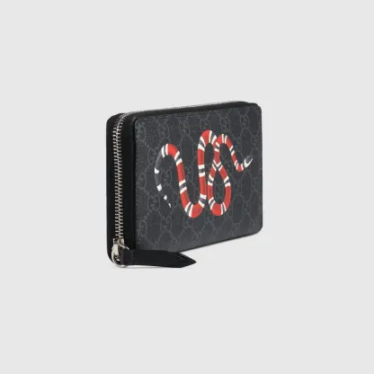 GUCCI(グッチ) キングスネーク プリント GGスプリーム ジップアラウンドウォレット