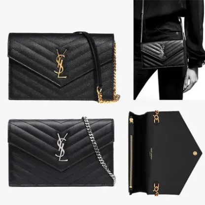 Saint Laurent なし☆YSL モノグラム エンベロープ チェーンウォレット