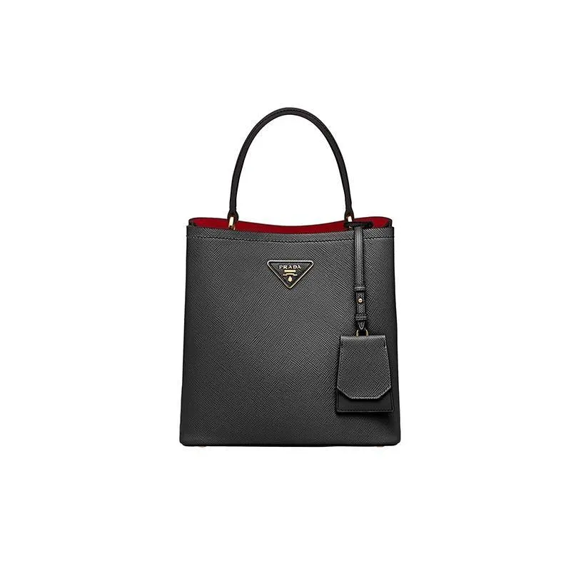 PRADA(プラダ) パニエ サフィアーノレザーバッグ ブラック