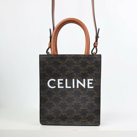 CELINE ミニ バーティカル カバ CELINEプリント