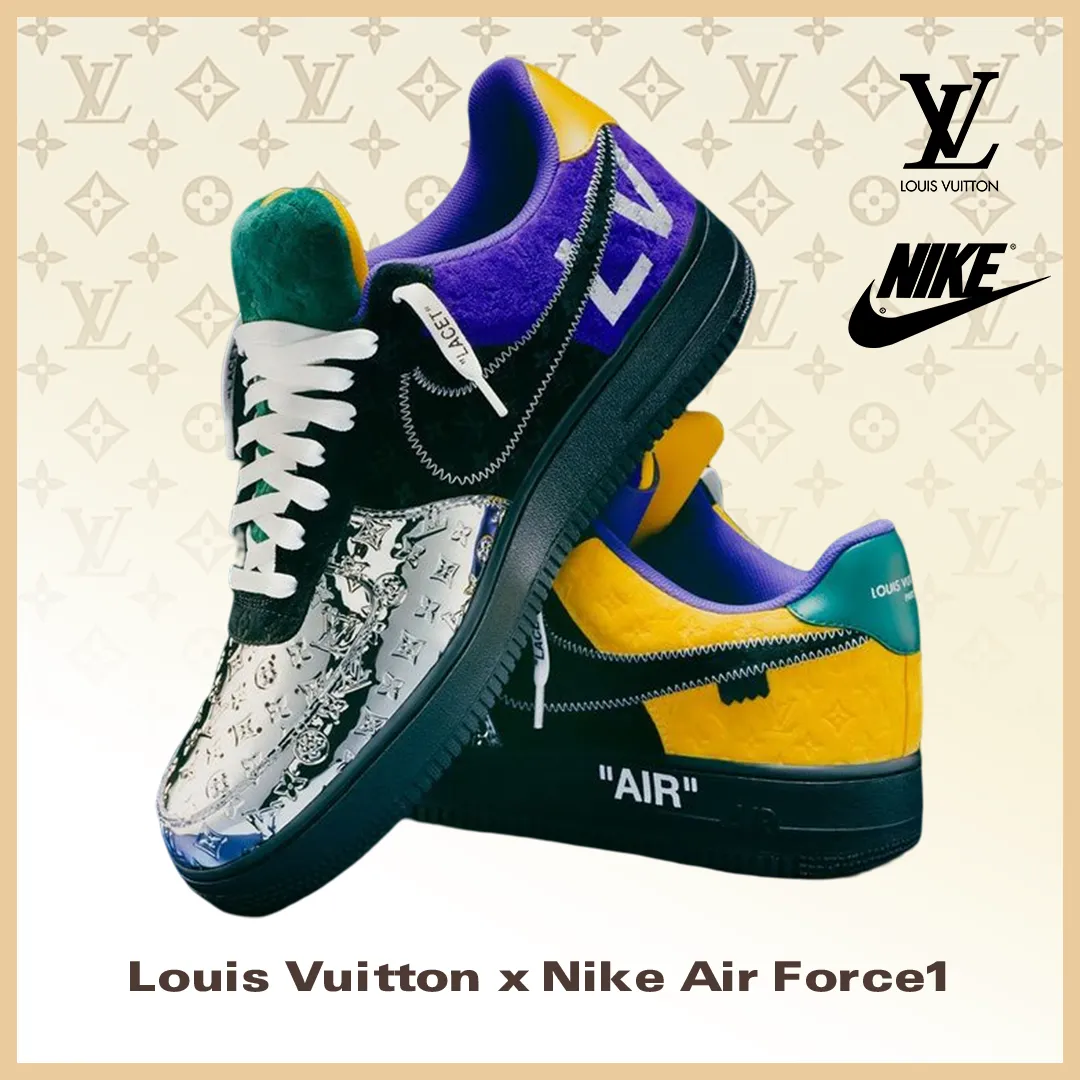 【新商品発売】【今年の新商品】louis vuitton nike air force 1 low by virgil abloh black metallic silver【代金引換】