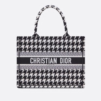 DIOR 直営店 名入れOK! BOOK TOTE ミディアム トート 千鳥格子