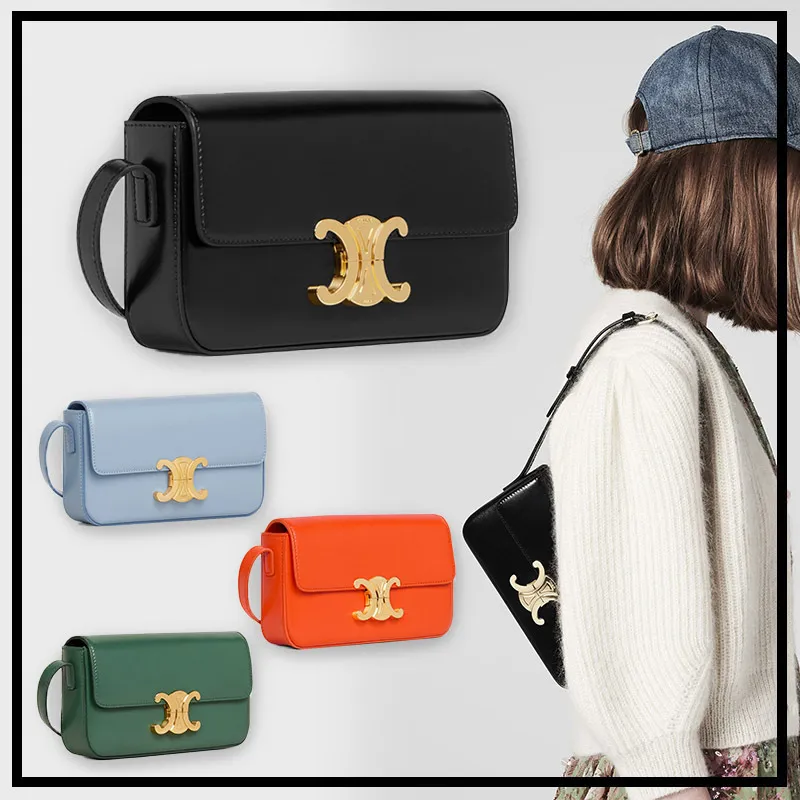 新作 CELINE トリオンフ ショルダーバッグ カーフスキン