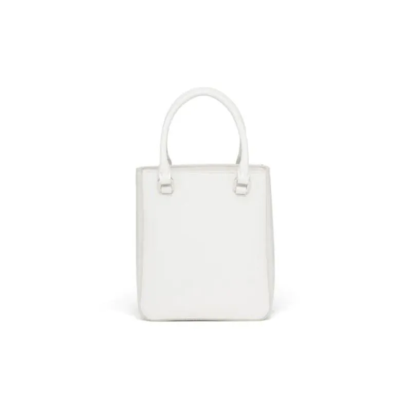 PRADA(プラダ) スモール ブラッシュドレザー トートバッグ ホワイト