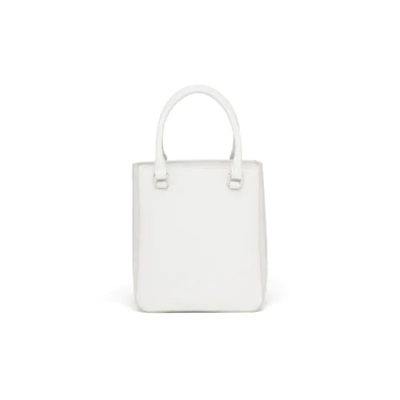 PRADA(プラダ) スモール ブラッシュドレザー トートバッグ ホワイト