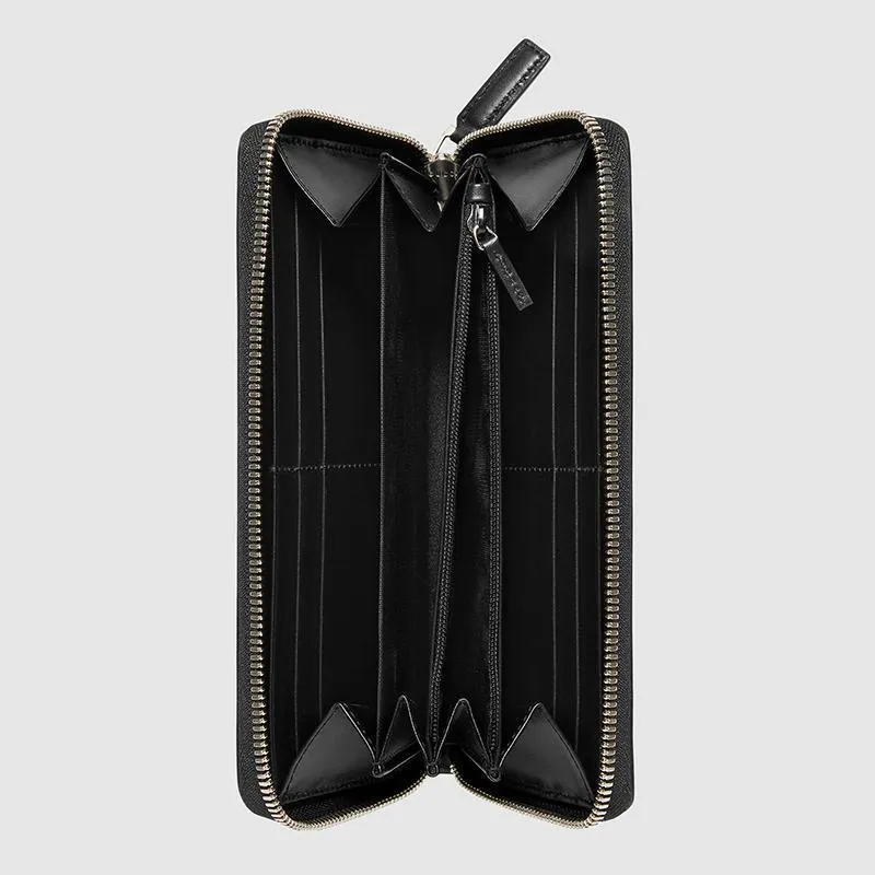 GUCCI(グッチ) グッチ シグネチャー レザー ウェブ ジップアラウンドウォレット