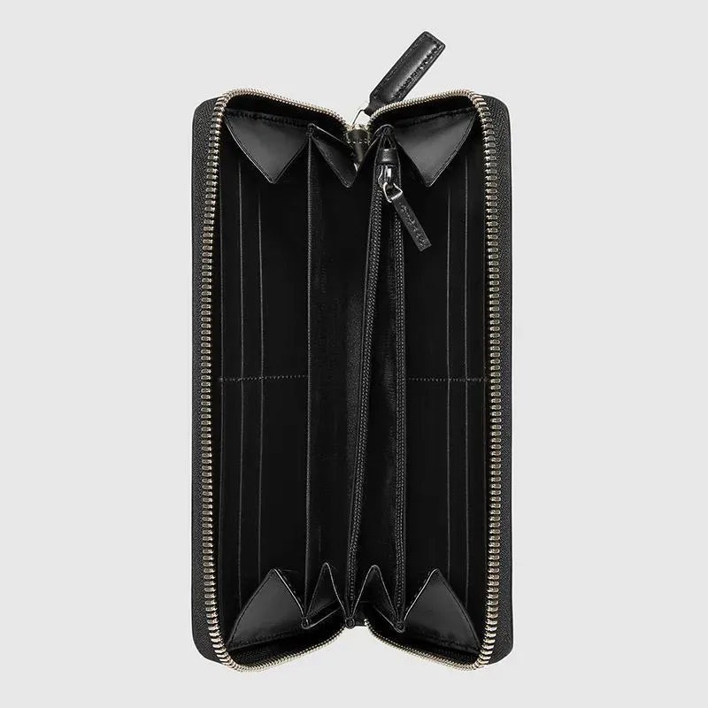 GUCCI(グッチ) グッチ シグネチャー レザー ウェブ ジップアラウンドウォレット
