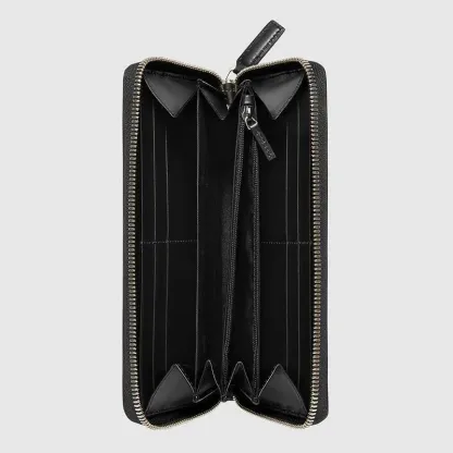 GUCCI(グッチ) グッチ シグネチャー レザー ウェブ ジップアラウンドウォレット