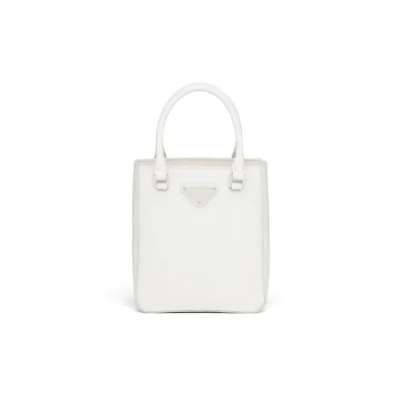 PRADA(プラダ) スモール ブラッシュドレザー トートバッグ ホワイト