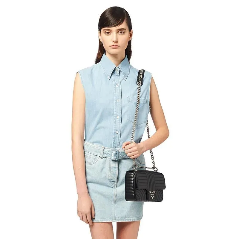 PRADA(プラダ) ダイアグラム レザー ショルダーバッグ ブラック