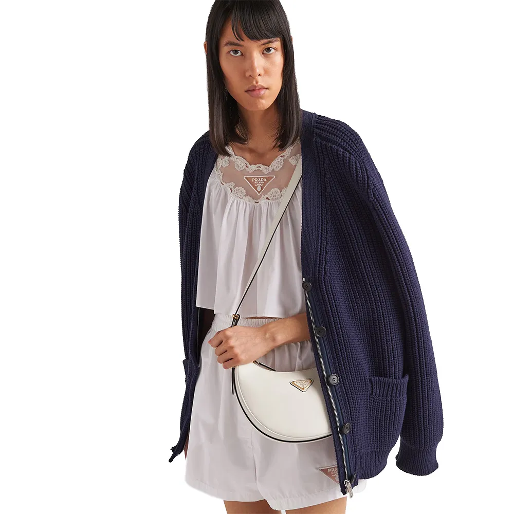 PRADA(プラダ) プラダ アーケ レザーショルダーバッグ ホワイト