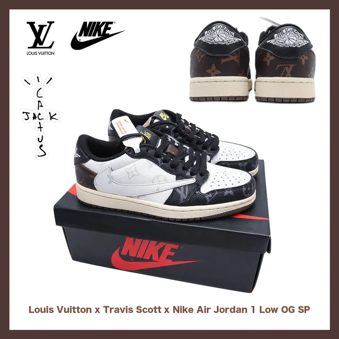 【日本未入荷】louis vuitton x travis scott x nike air jordan 1 low og sp damier azur lv monogram 【正規品】 代金引換
