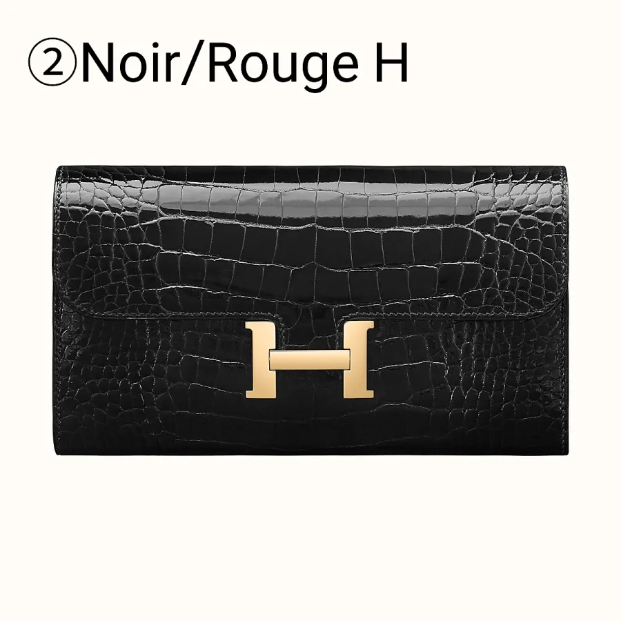【HERMES】Constance long wallet アリゲーター ノワー