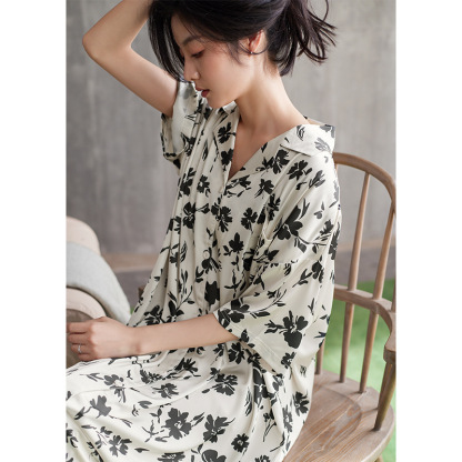 Lightweight short-sleeve silk ice pajamas